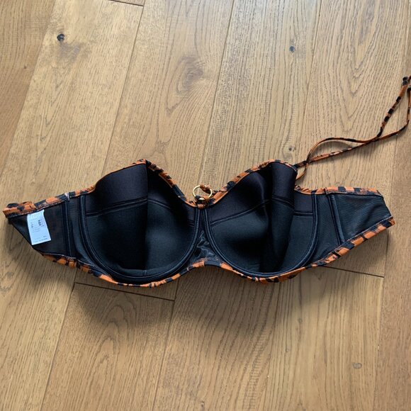 Women's Freya Roar Instinct Leopard Bandeau Halter Bikini Top Underwire Size 34G - Picture 4 of 9